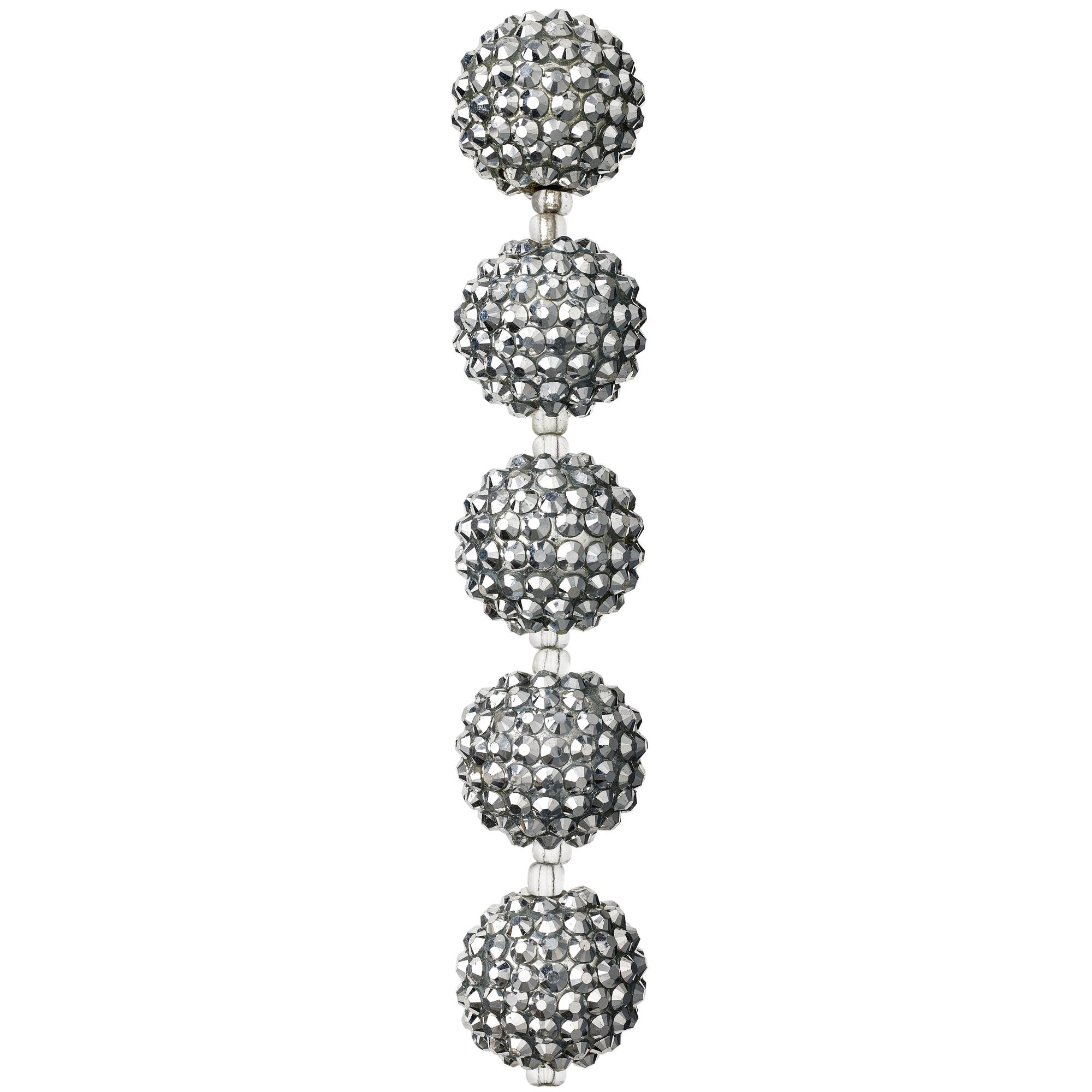 Silver Acrylic Faceted Round Beads, 20mm by Bead Landing™